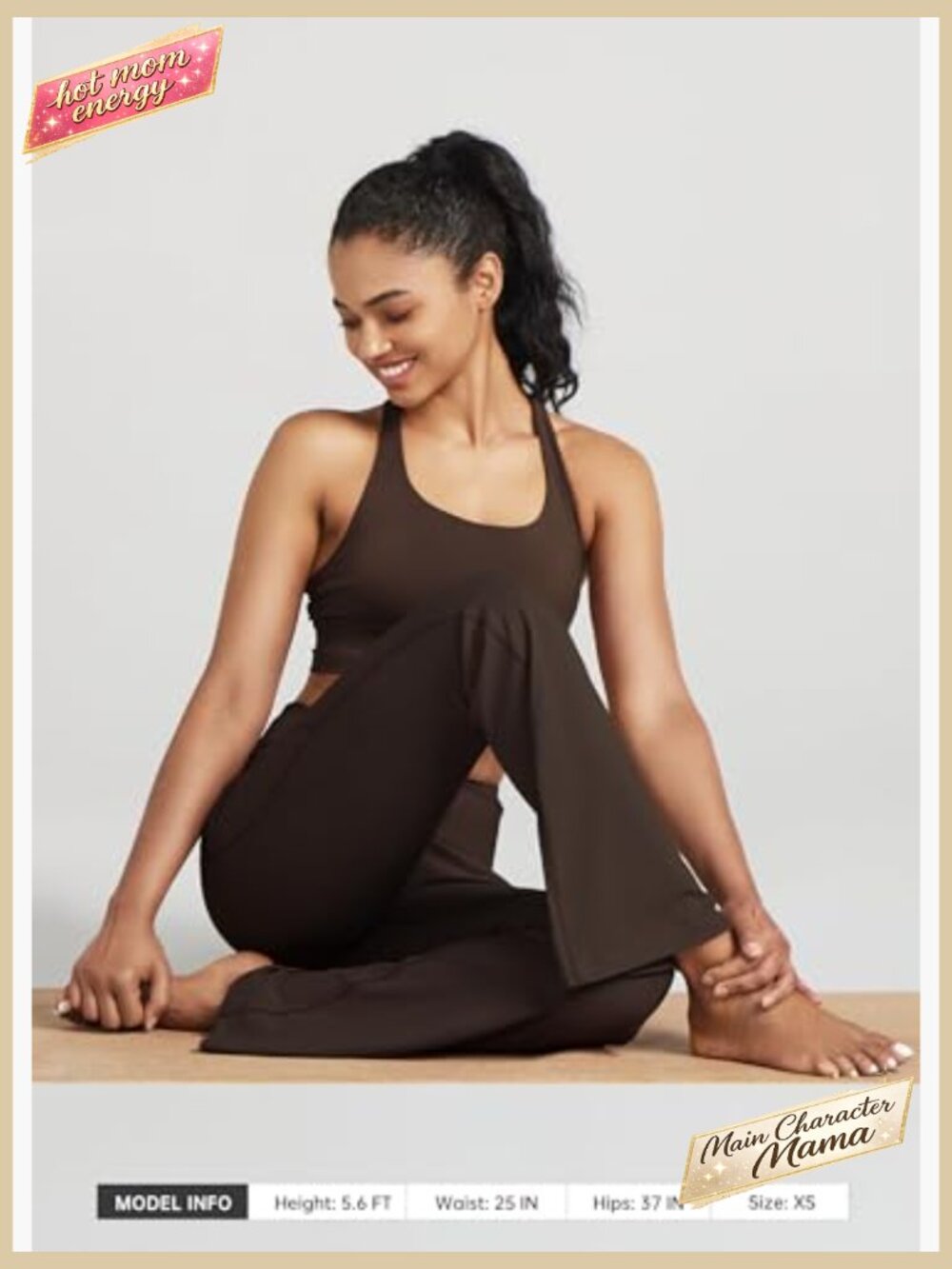 High Waist Flare Leggings with Pockets Yoga Pants Tummy Control 27-33in - Picture 6 of 7